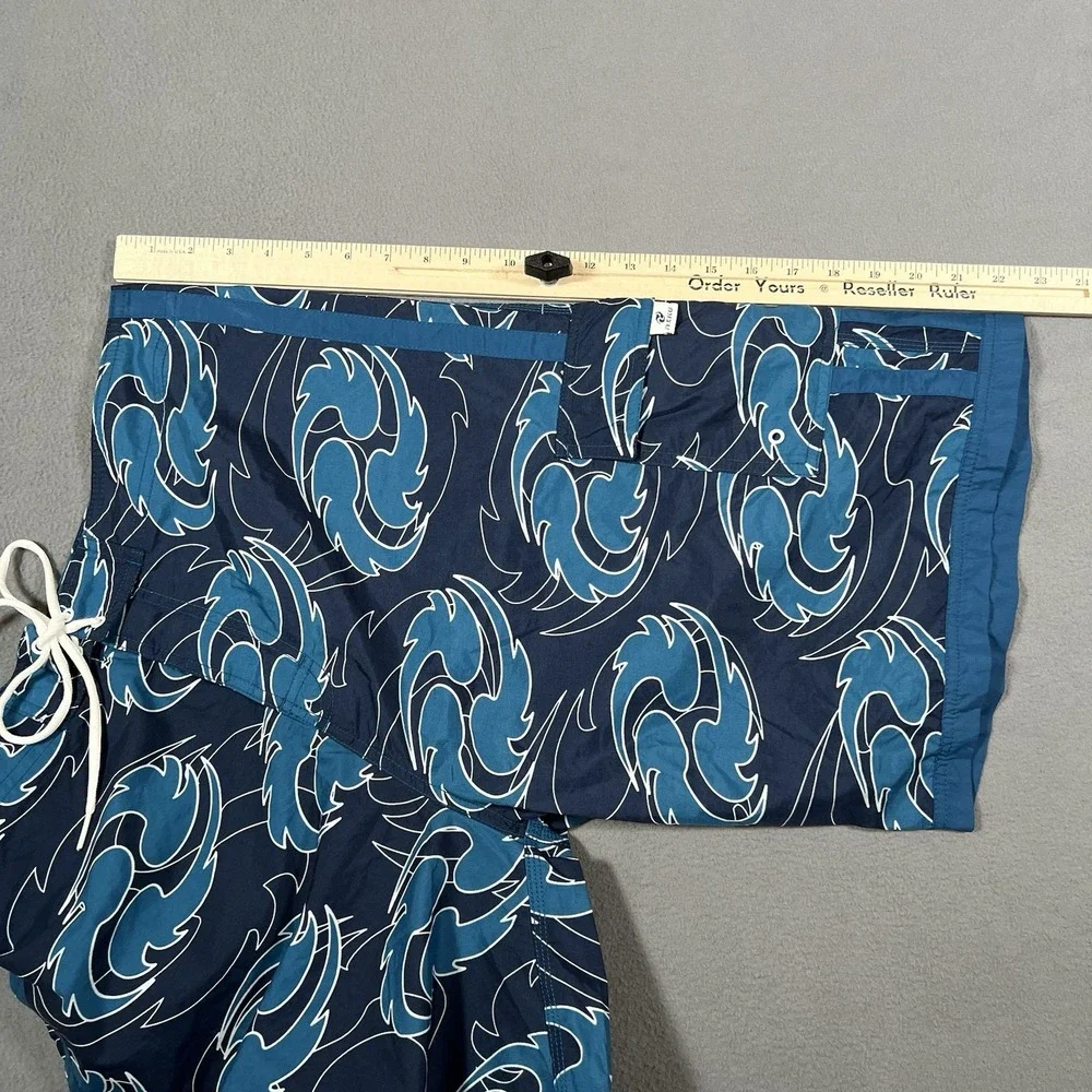 Nike Board Shorts Mens 36 Blue Swirls Vintage Y2K AOP All Over Print Swim Trunks